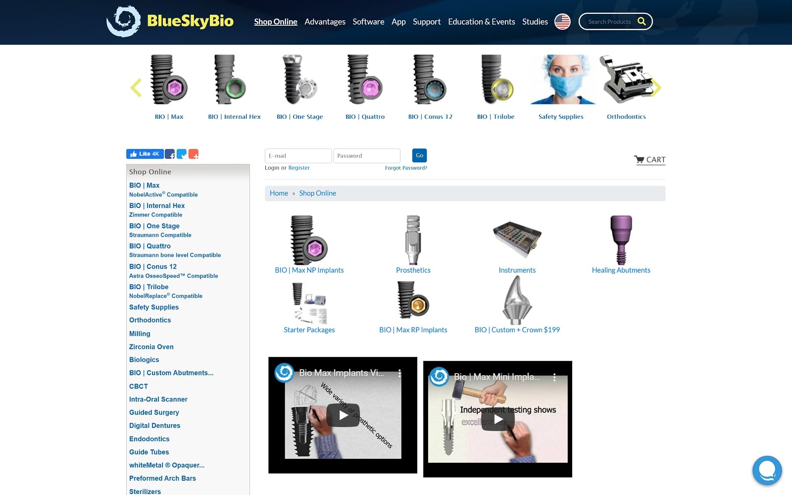 Blueskybio.com Store Biomax website