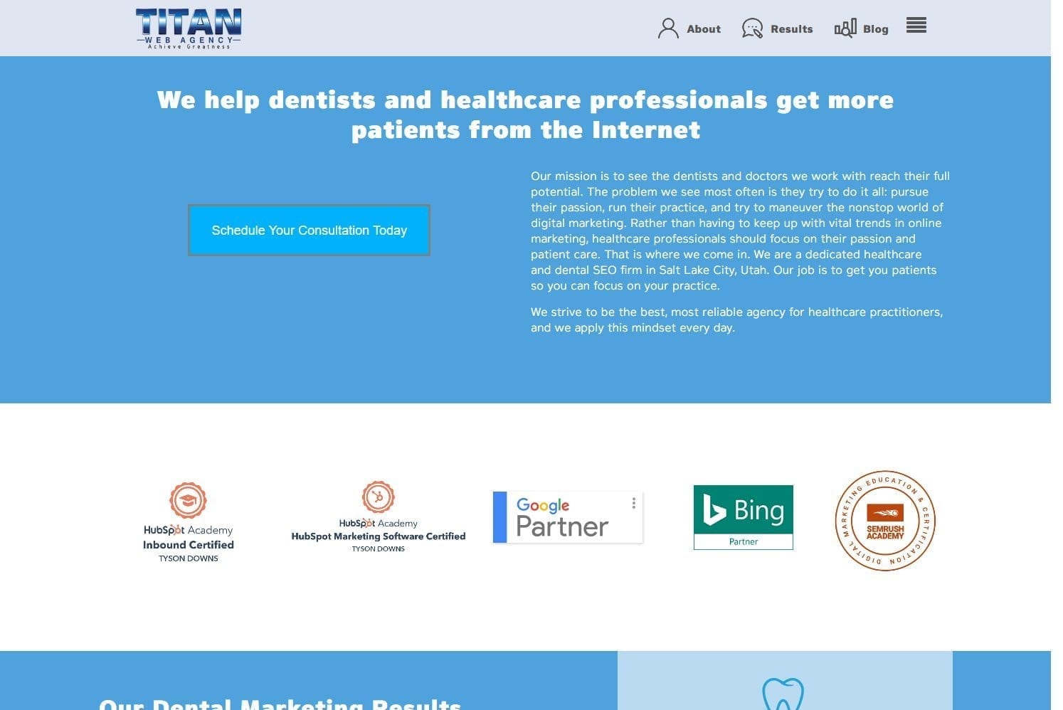 Screen capture of titanwebagency.com