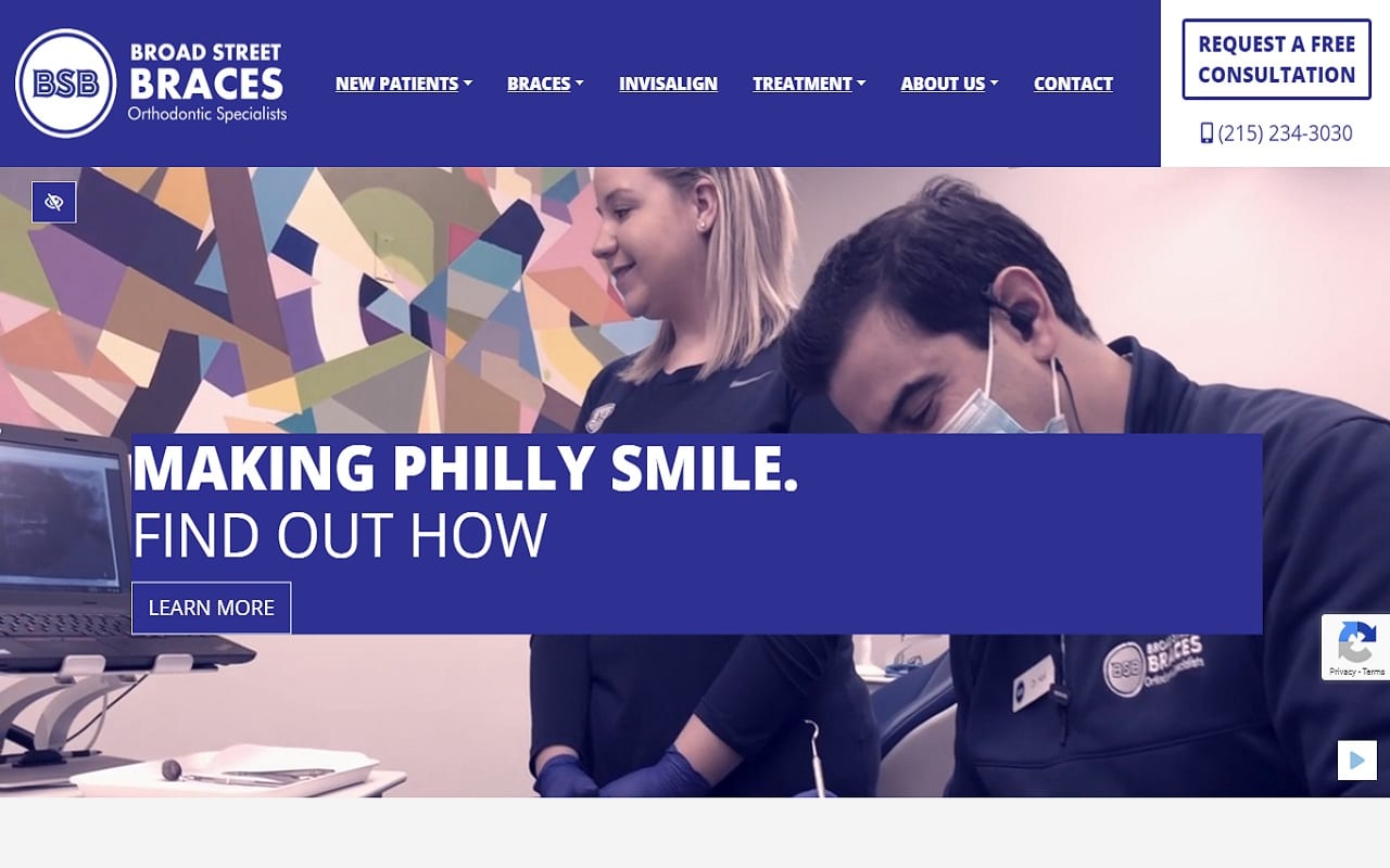 The Screenshot of Broad Street Braces broadstbraces.com Website