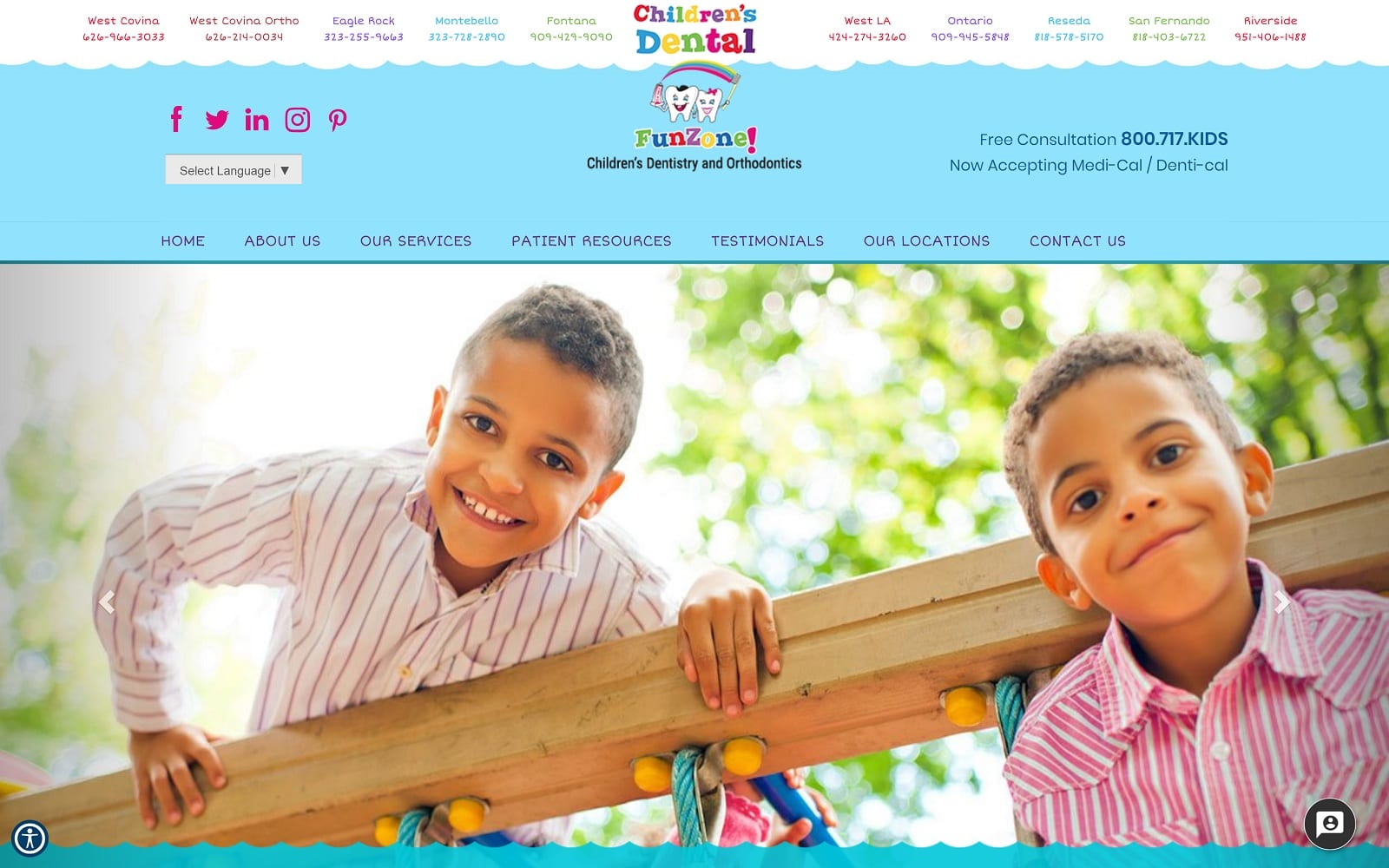 The Screenshot of Children's Dental FunZone - West Los Angeles childrensdentalfunzone.com Website