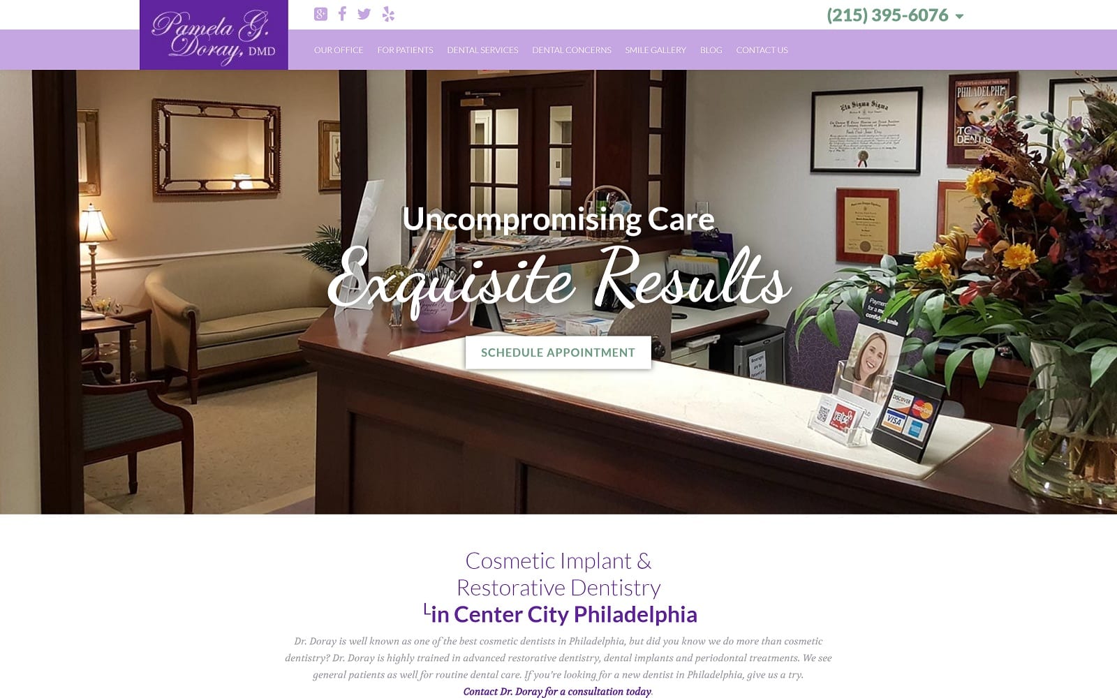 The Screenshot of Pamela G. Doray, DMD pamelagdoraydmd.com Website