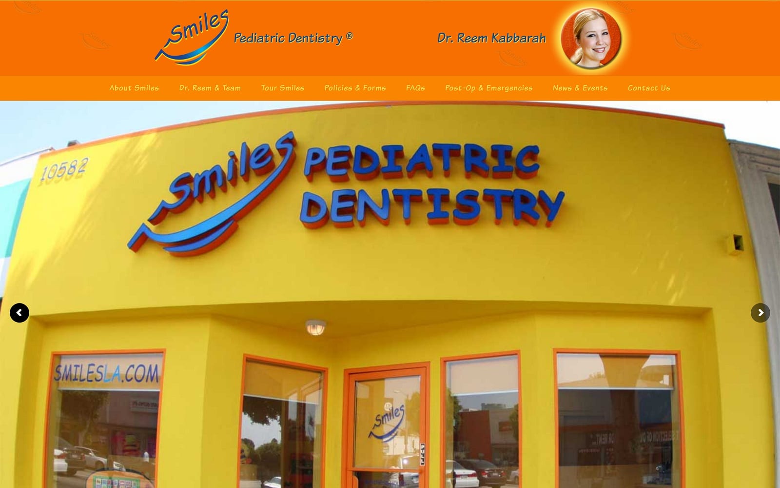 The Screenshot of Smiles Pediatric Dentistry smilesla.com Website