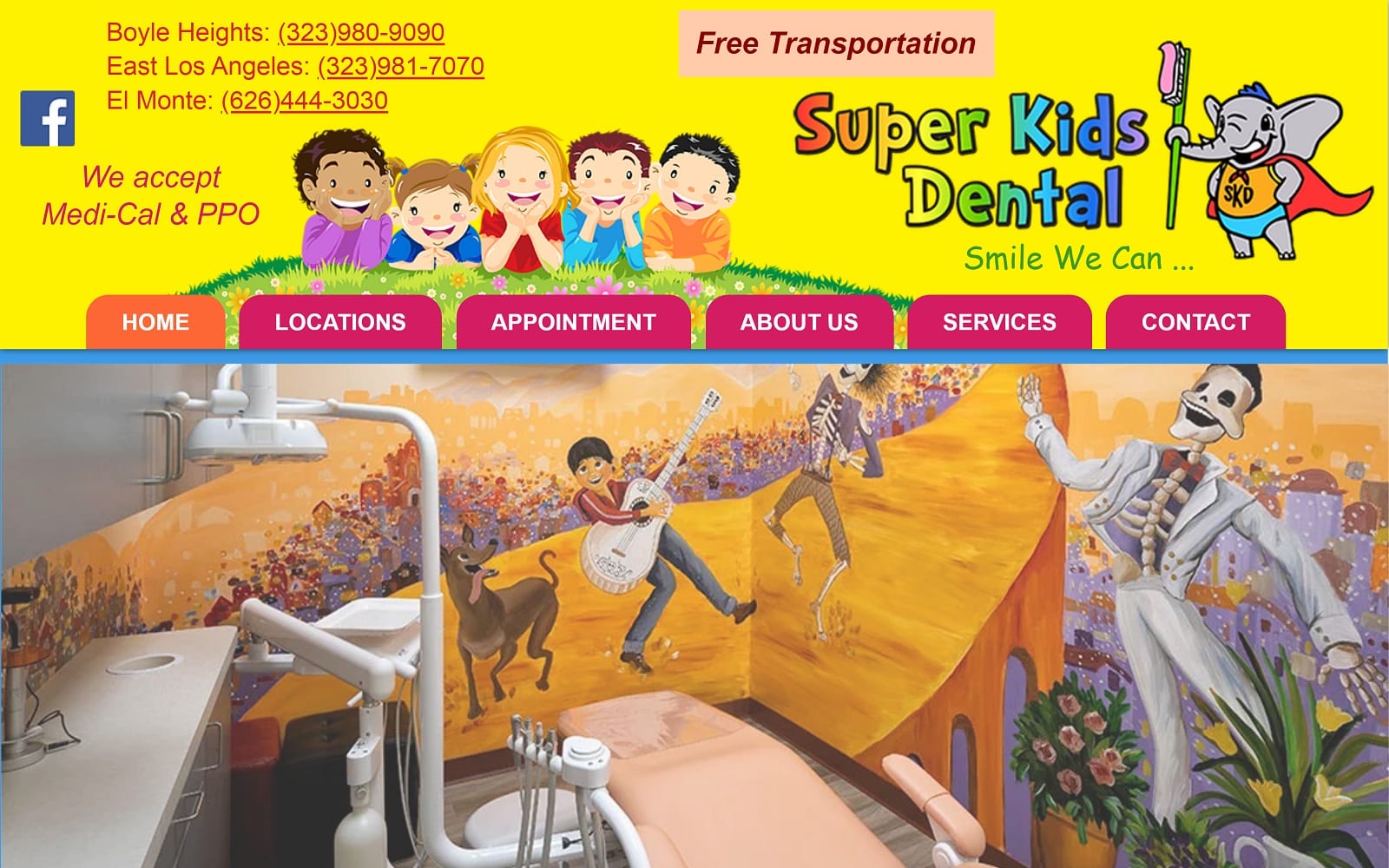 The Screenshot of Super Kids Dental superkidsdental.net Website