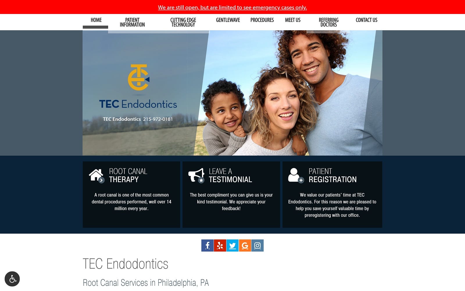 The Screenshot of TEC Endodontics tecendo.com Website