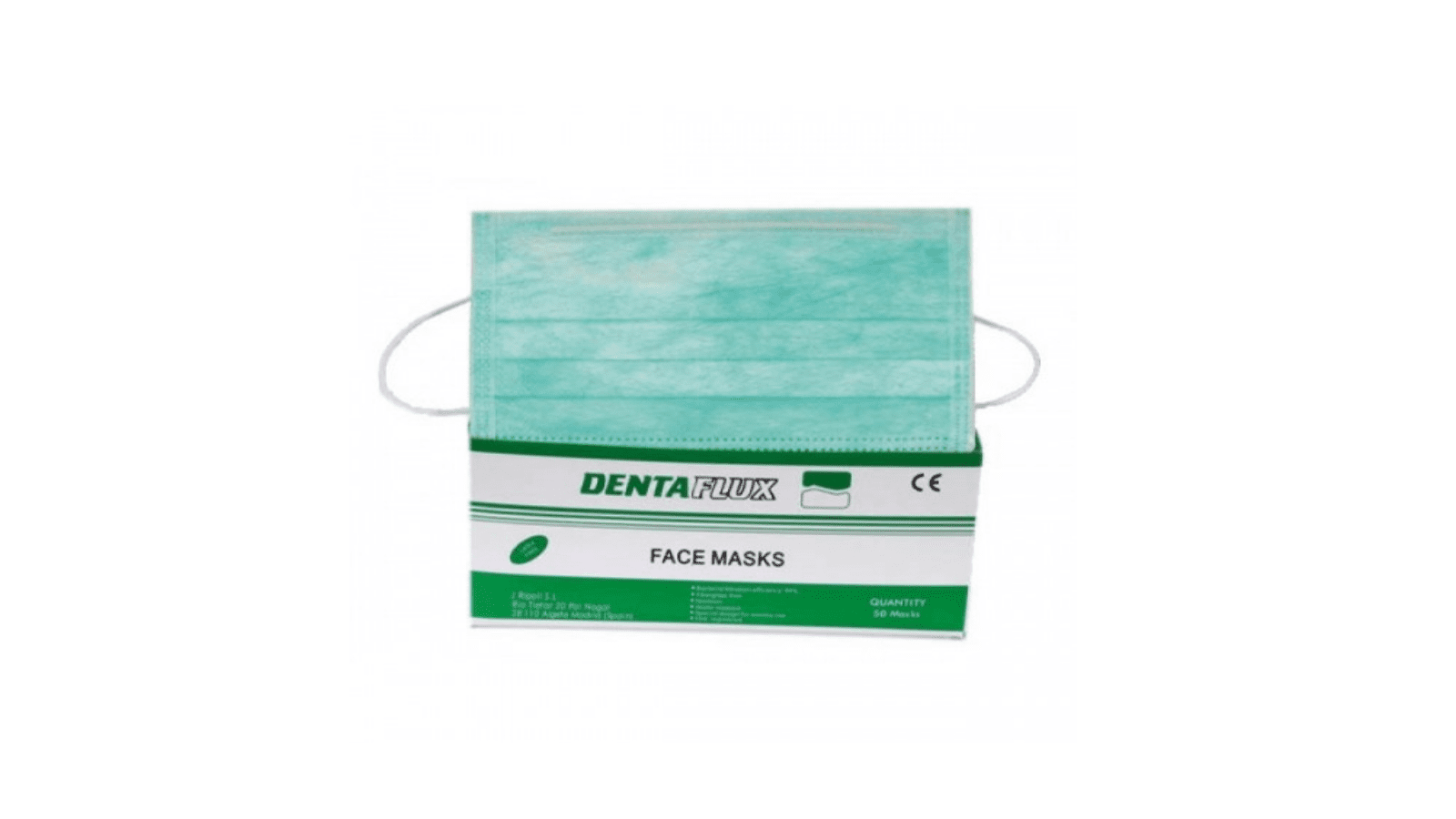 Dentaflux Green Masks With Rubber Bands