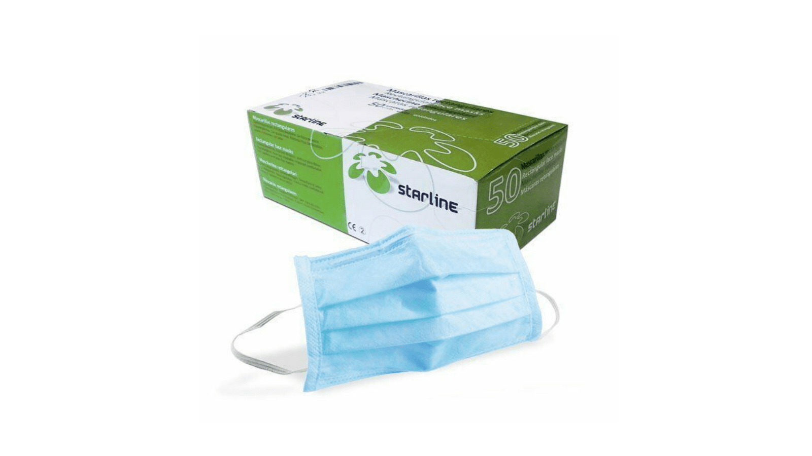 Star Line Blue Rectangular Masks