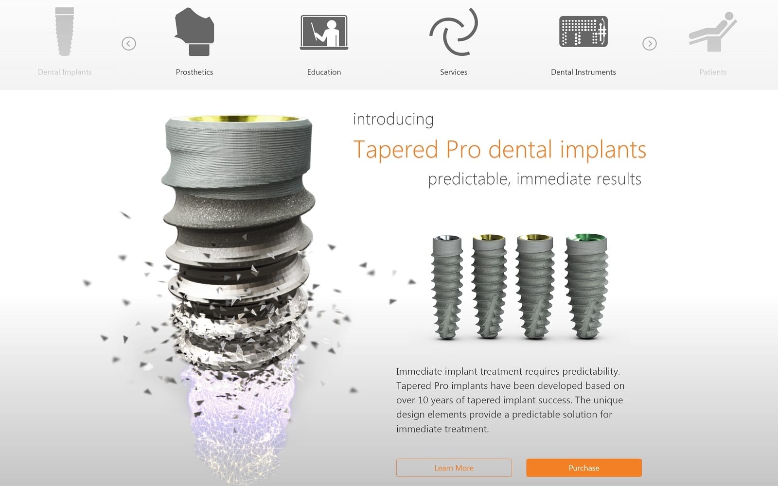 BioHorizons dental implant company website screenshot