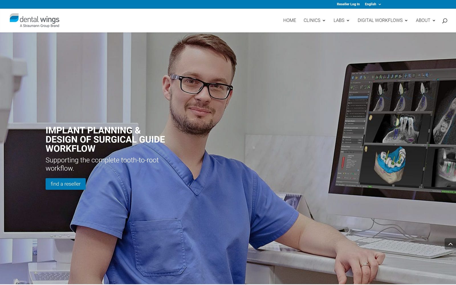 Dentalwings.com Workflow Clinics website