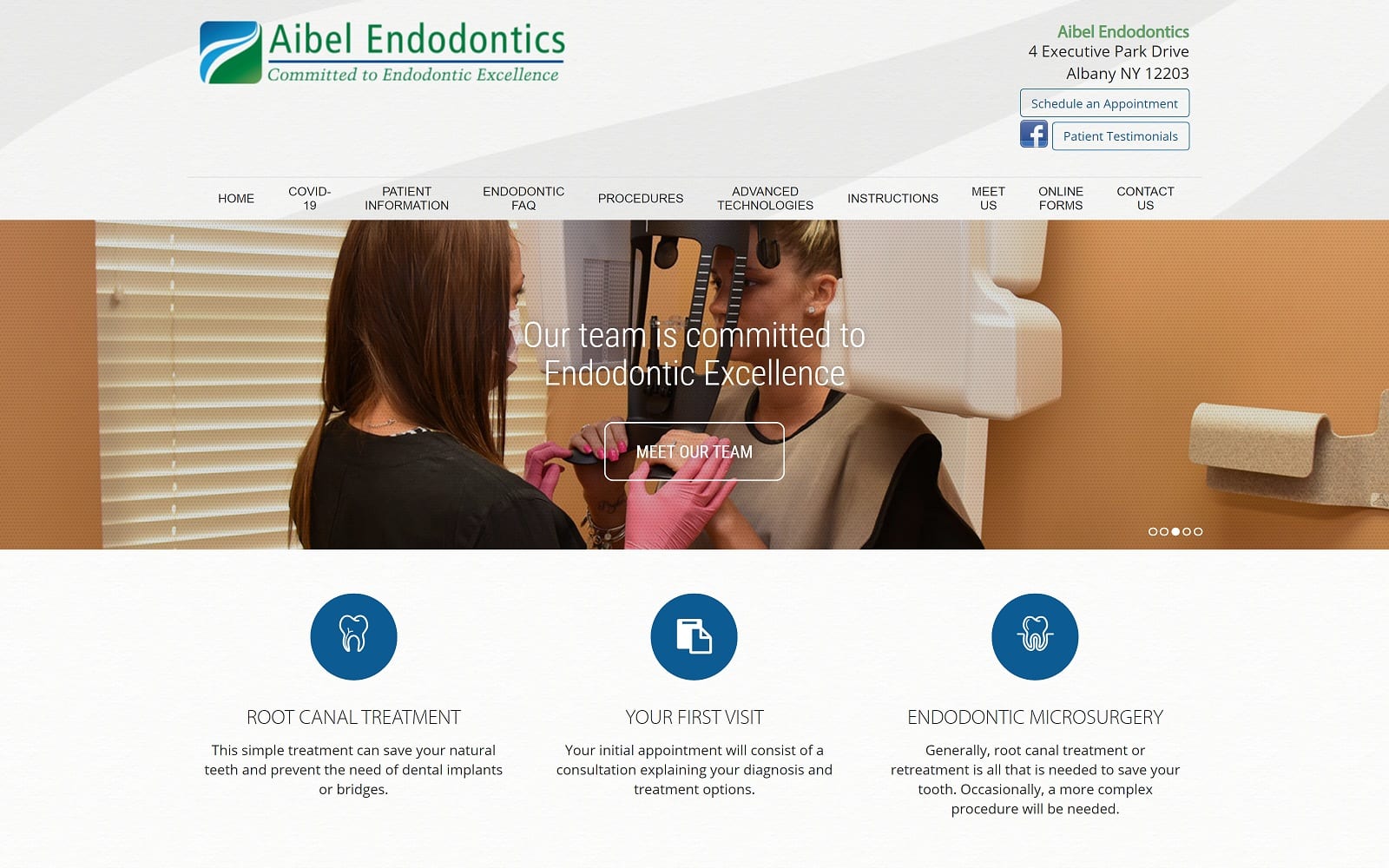 The Screenshot of Aibel Endodontics aibelendo.com Dr. Keith M. Aibel Website