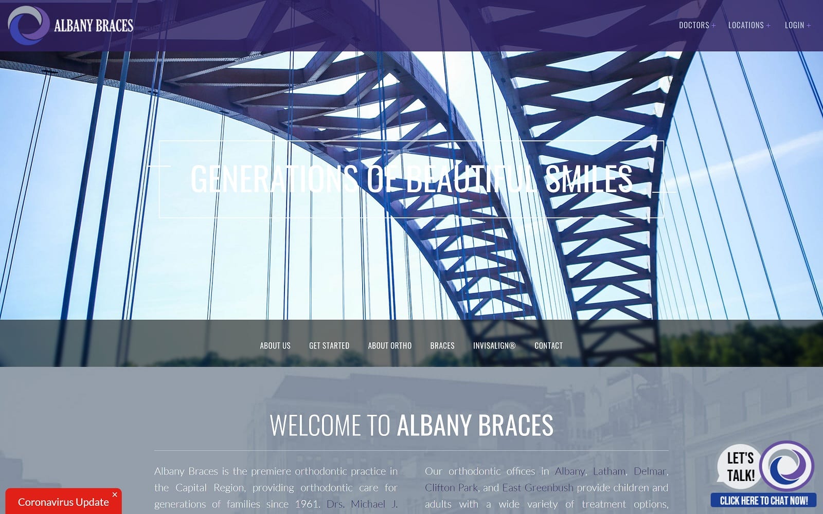 The Screenshot of Albany Braces albanybraces.com Website