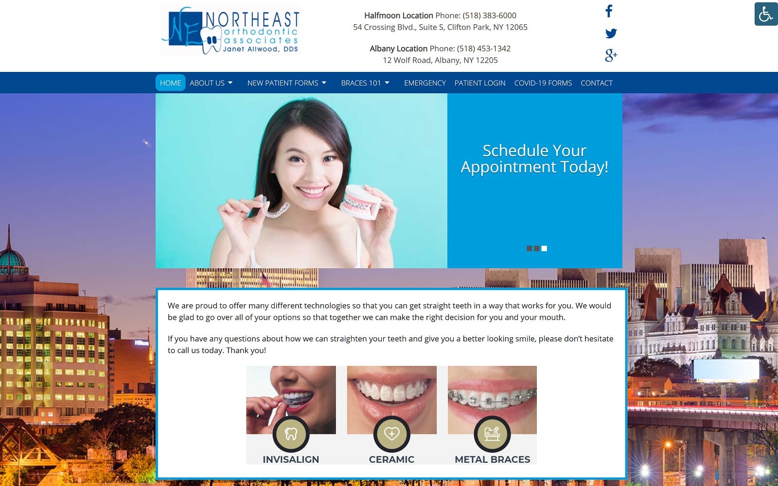 The Screenshot of Northeast Orthodontic Associates allwoodorthodontics.com Dr. Janet Allwood