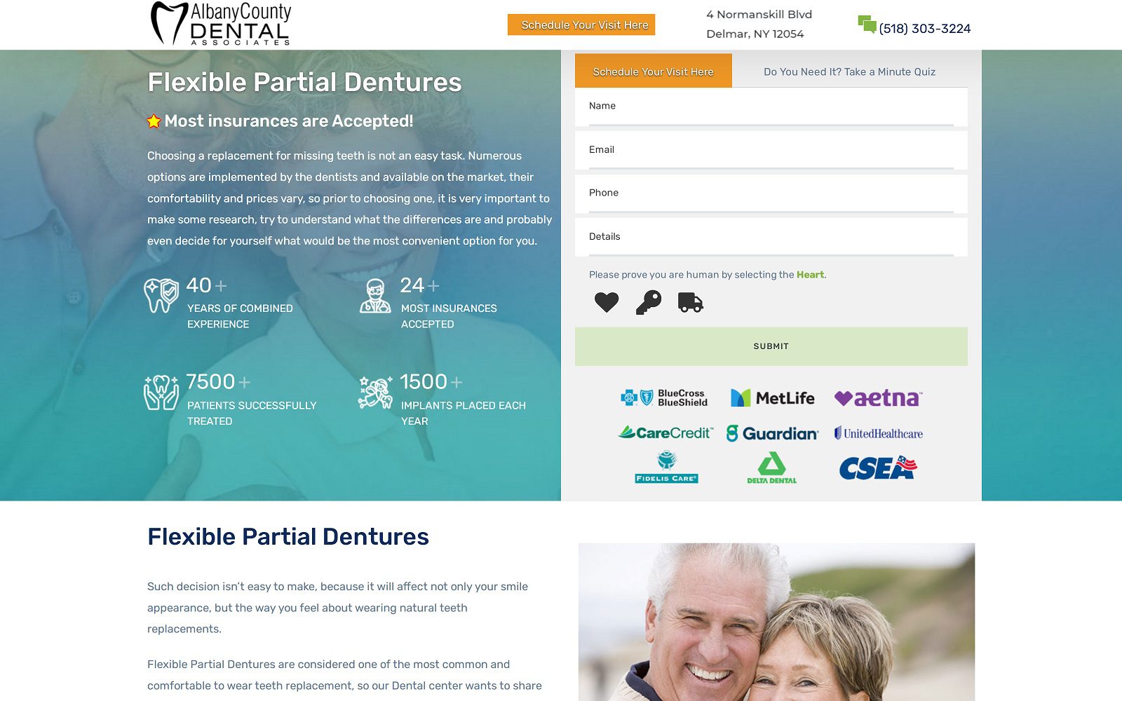 The Screenshot of Flexible Partial Dentures Albany flexiblepartialdentures.com Website
