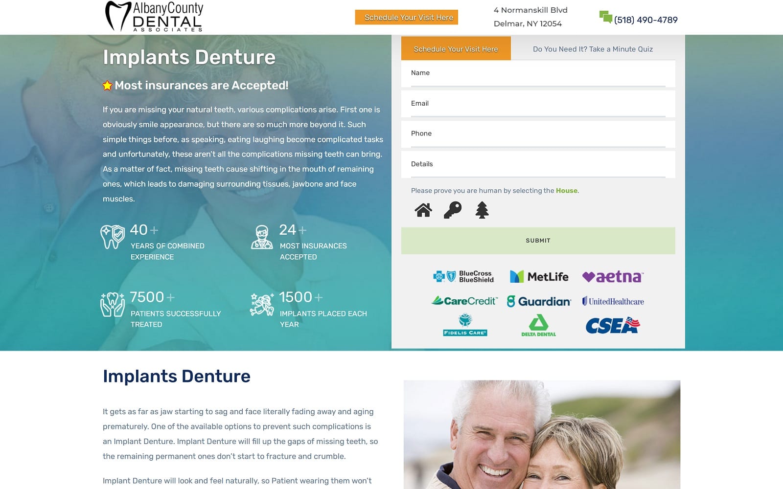 The Screenshot of Implants Denture Albany implants-denture.com Website
