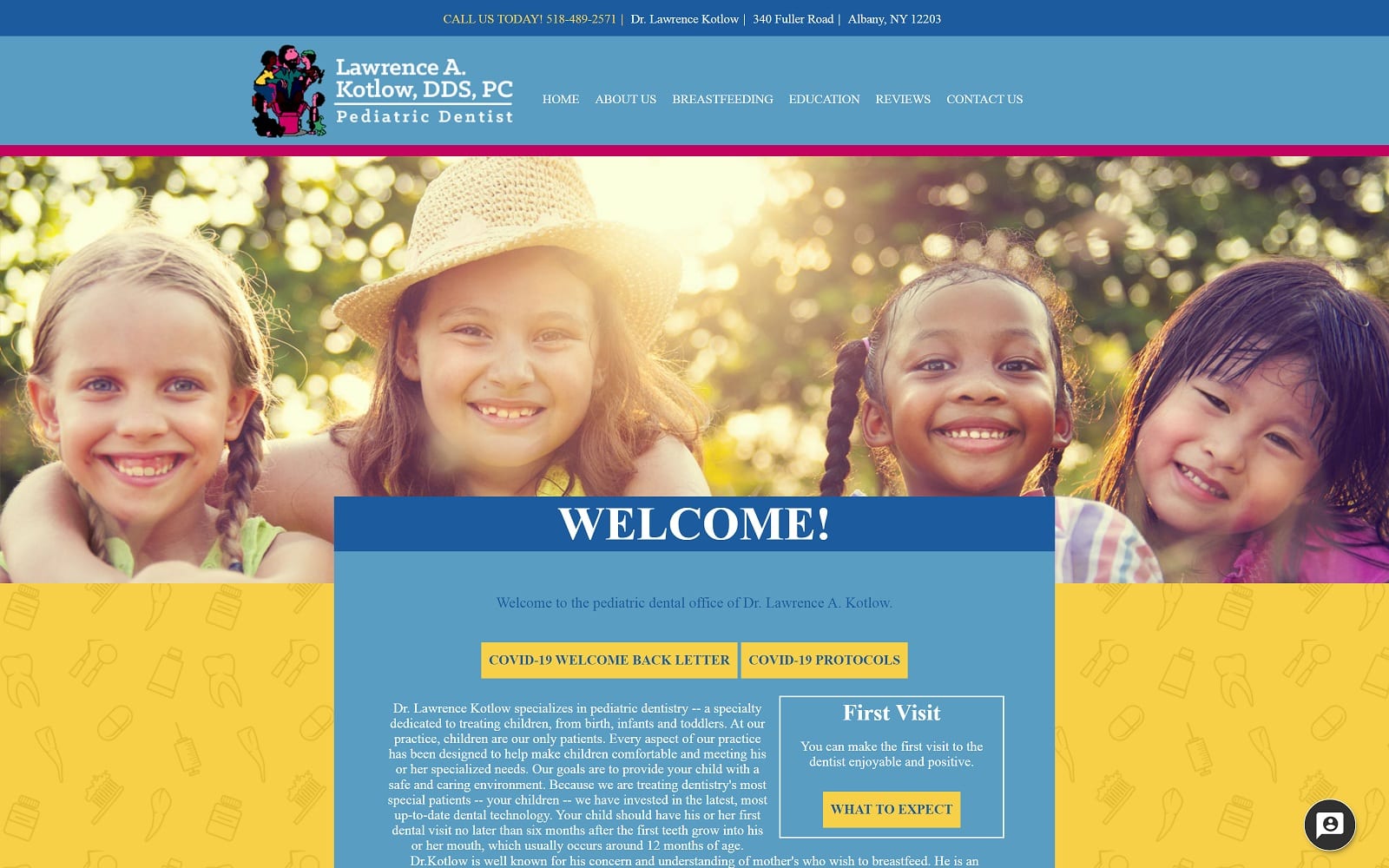 The Screenshot of Lawrence A Kotlow PC kiddsteeth.com Website
 
