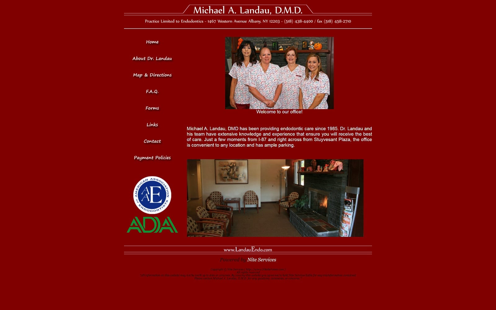 The Screenshot of Michael A. Landau, DMD landauendo.com Website