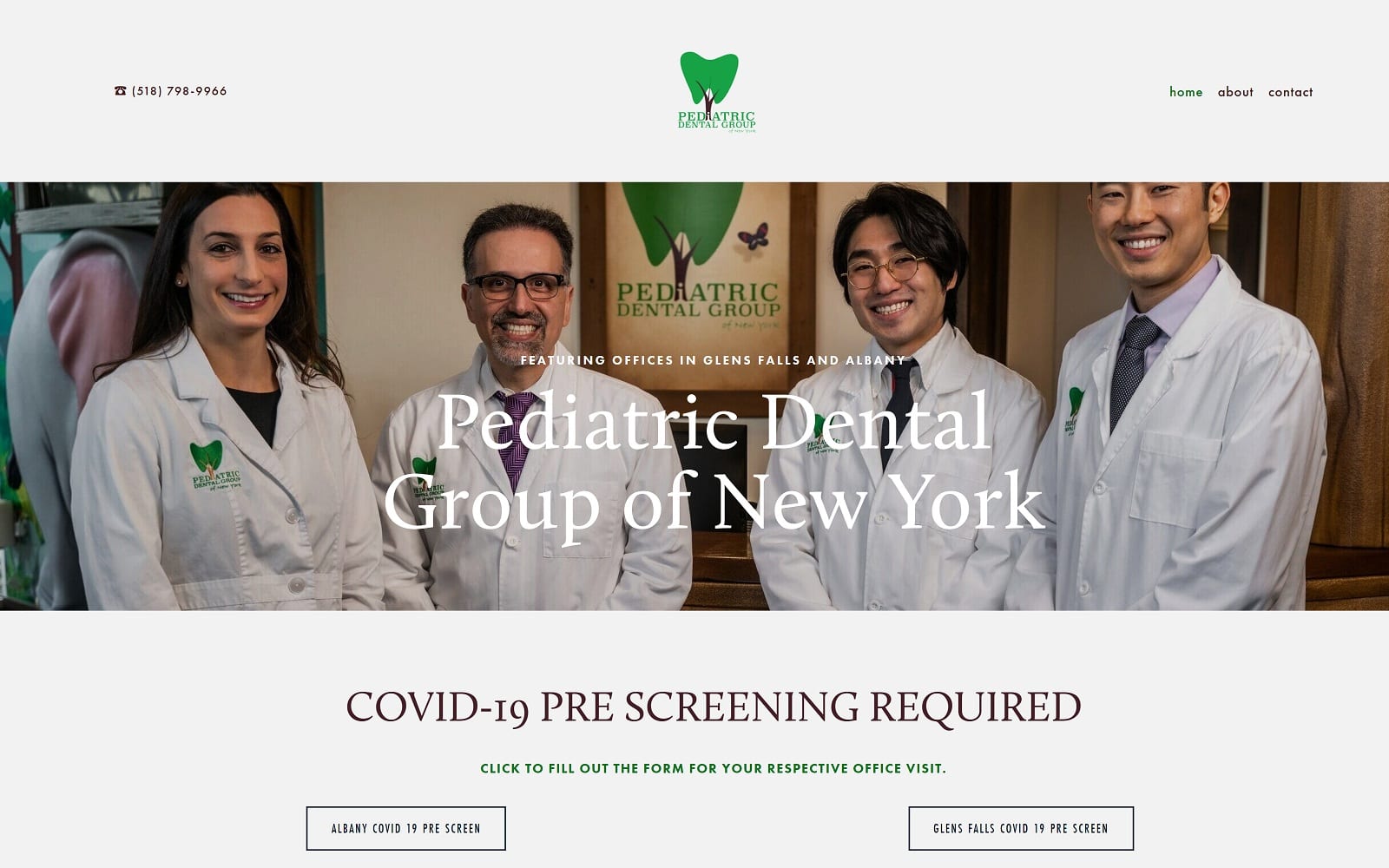 The Screenshot of Pediatric Dental Group of New York nypdg.com Website