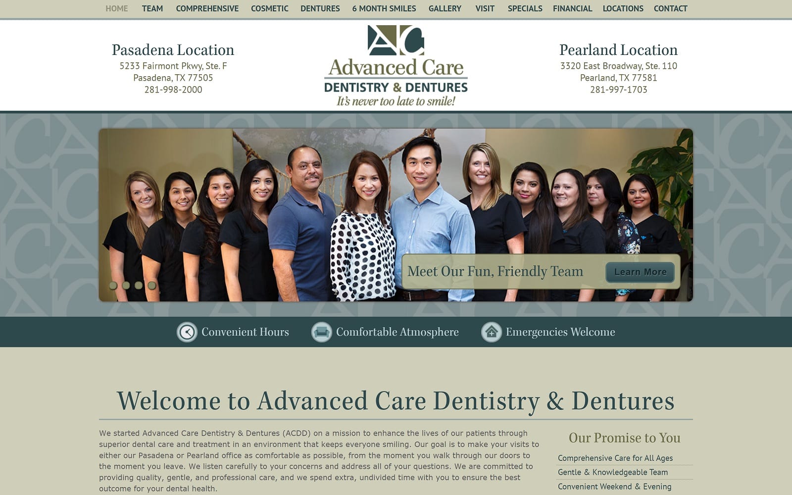 The Screenshot of Advanced Care Dentistry & Dentures advancedcaredentistryanddentures.com Website
