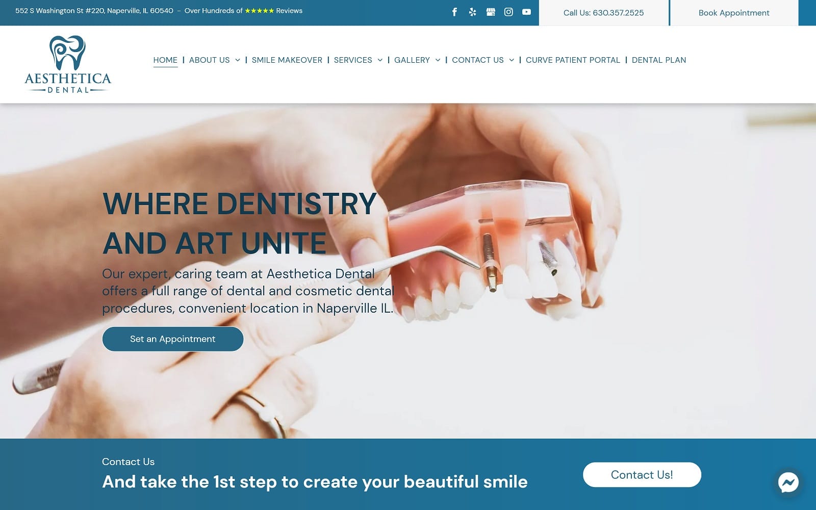 The Screenshot of Aesthetica Dental aestheticadentistry.com Website