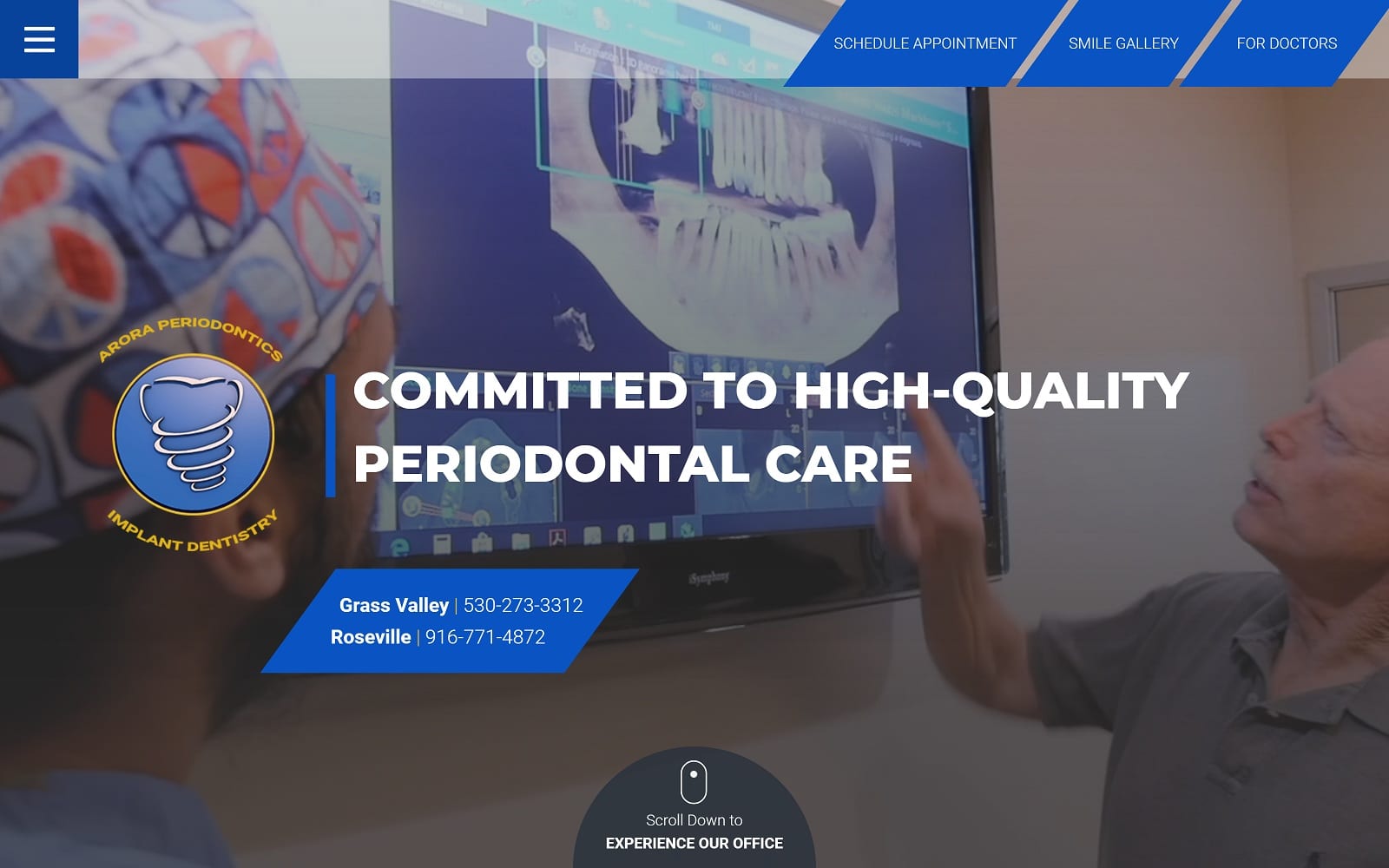 The Screenshot of Arora Periodontics aroraperio.com Dr. Navneet Arora Website