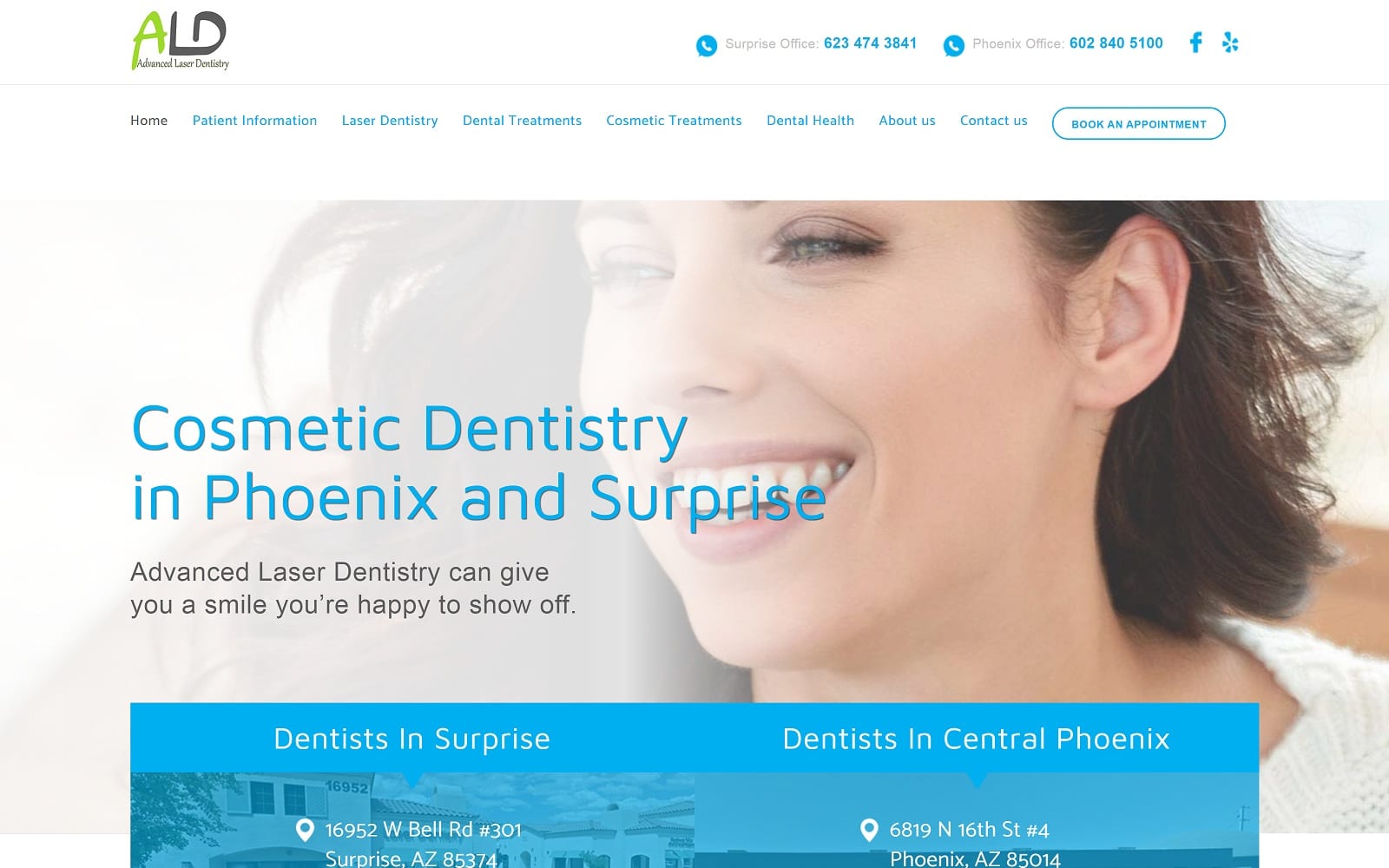 The Screenshot of Advanced Laser Dentistry azlaserdentistry.com Dr. Vu Vo Website