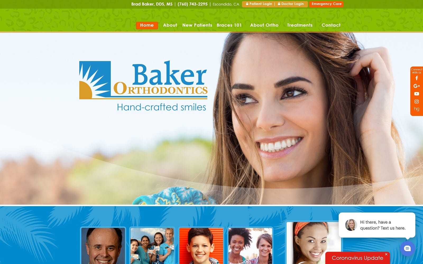 The Screenshot of Baker Orthodontics bakersmiles.com Dr. Bradford Baker Website