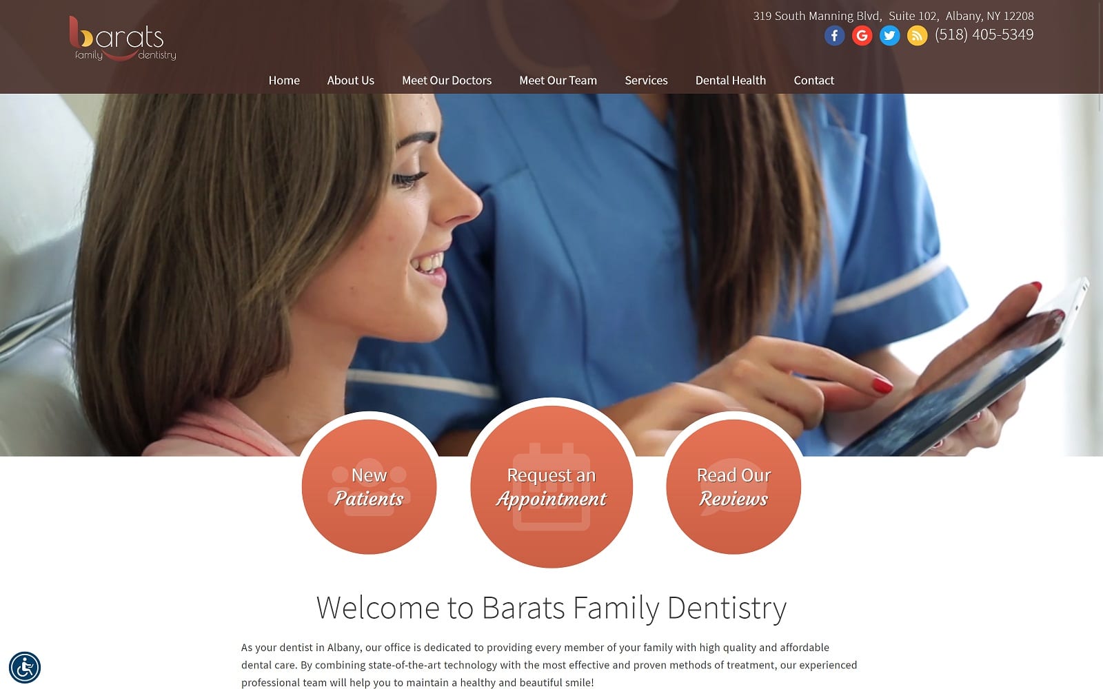 The Screenshot of Barats Family Dentistry baratsdental.com Website
