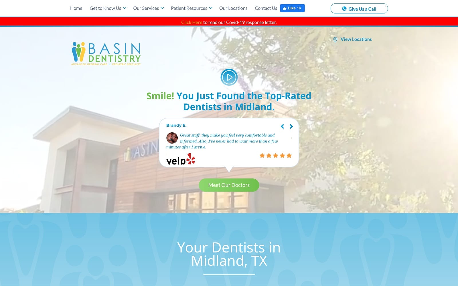 The Screenshot of Basin Dentistry basindentistry.com Website