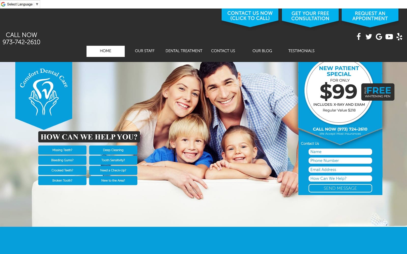 The Screenshot of Comfort Dental Care bastidas.com Dr. Dr. Jorge Bastidas Website