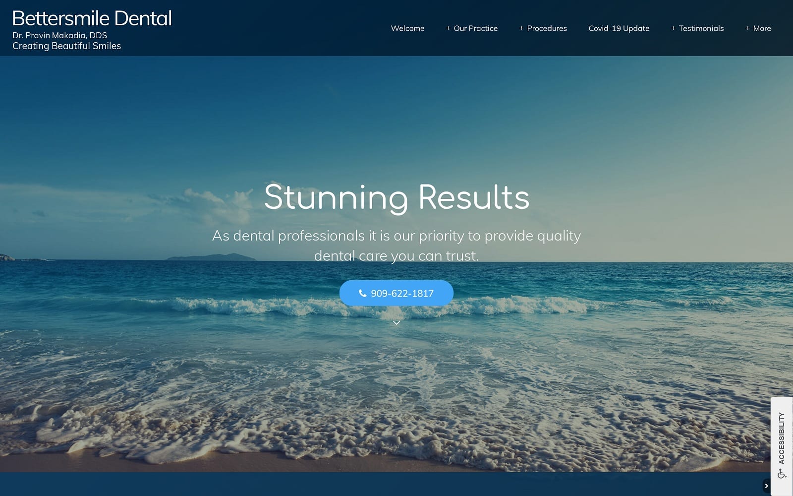 The Screenshot of Bettersmile Dental bettersmiledental.com Dr. Pravin Makadia Website