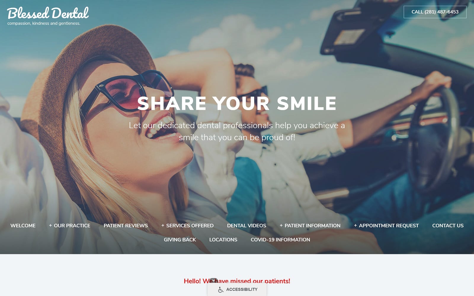 The Screenshot of Blessed Dental Pasadena blesseddental.com Website
