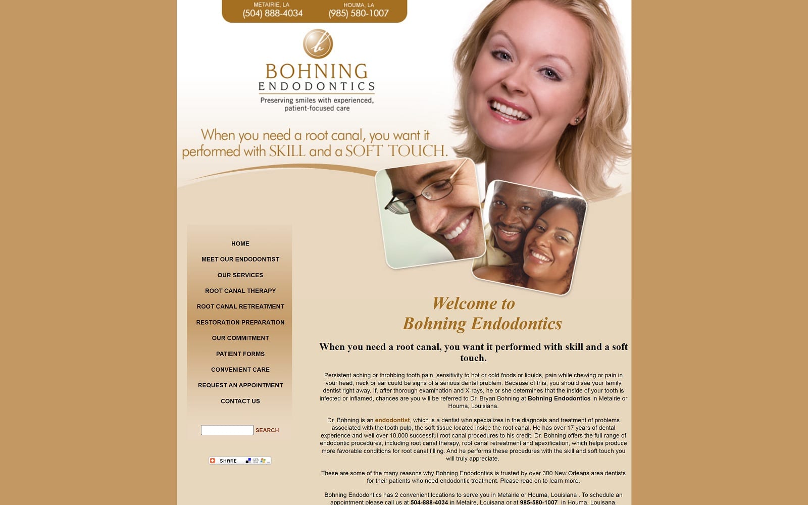 The Screenshot of Bohning Bryan DDS bohningendodontics.com Website