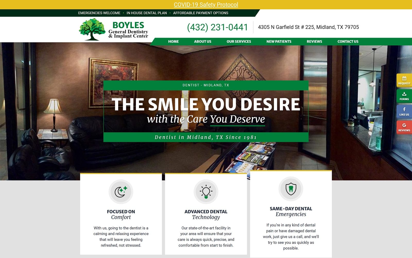 The Screenshot of Boyles General Dentistry And Implant Center boylesgeneraldentistrymtx.com Website