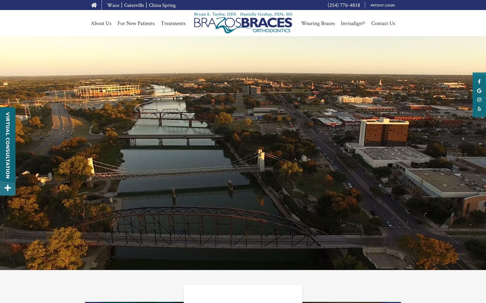 The Screenshot of Brazos Braces brazosbraces.com Website