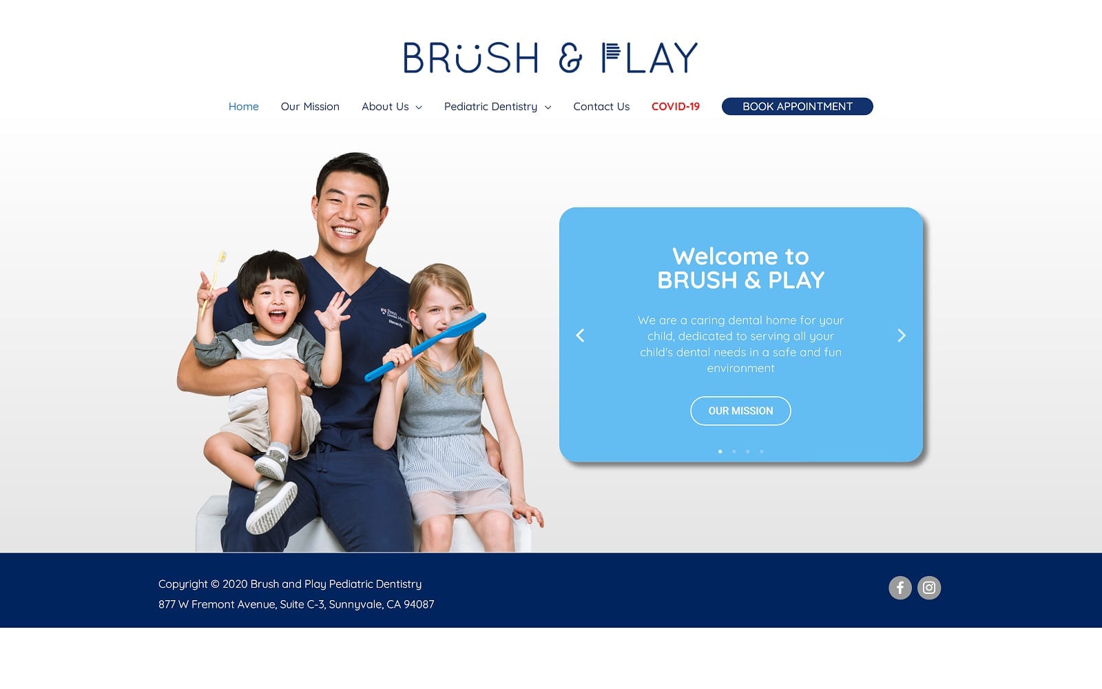 The Screenshot of Brush and Play Pediatric Dentistry brushandplaydental.com Dr. Steven Ko Website