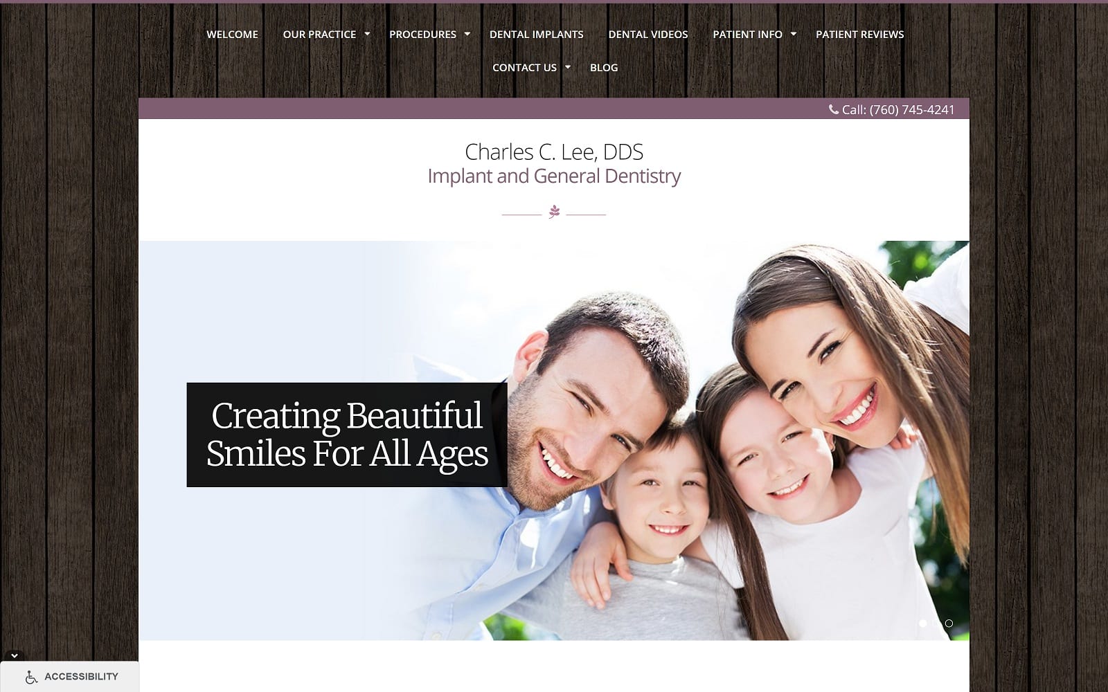 The Screenshot of Charles Lee DDS Inc. charlesleedds.com Website