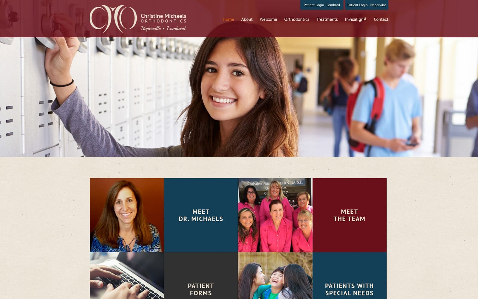The Screenshot of Dr. Christine Michaels cmorthodontics.com Website