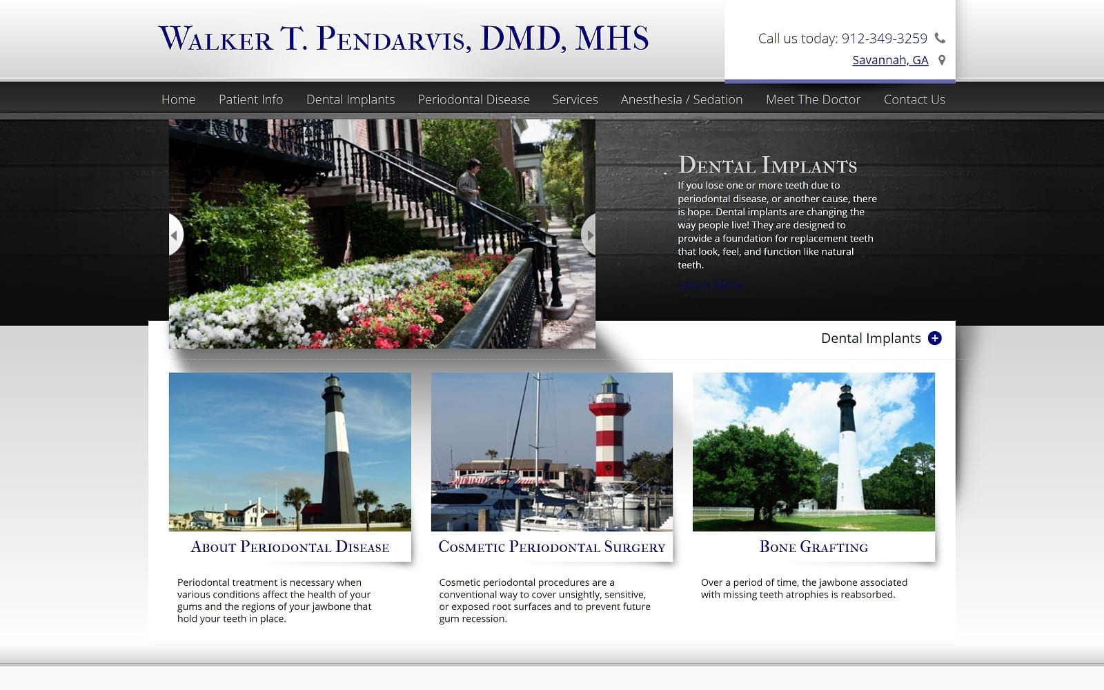 The Screenshot of Walker T Pendarvis DMD, MHS coastaldentalsurgery.com Website
