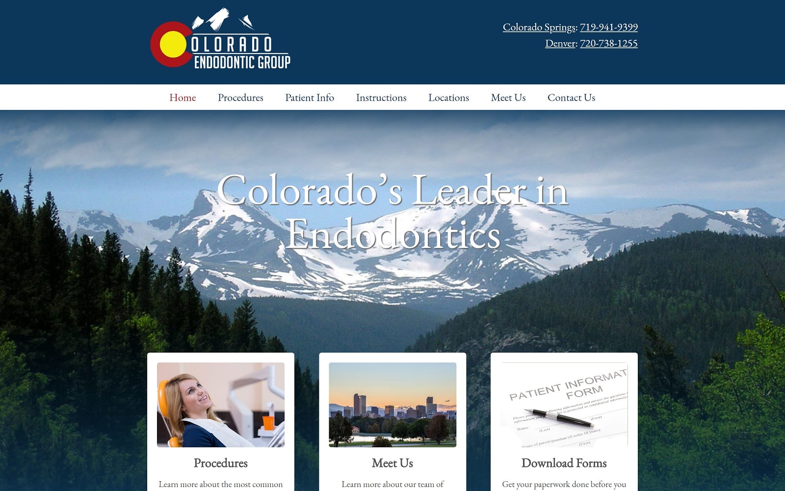 The Screenshot of Colorado Endodontic Group coloradoendodonticgroup.com Website