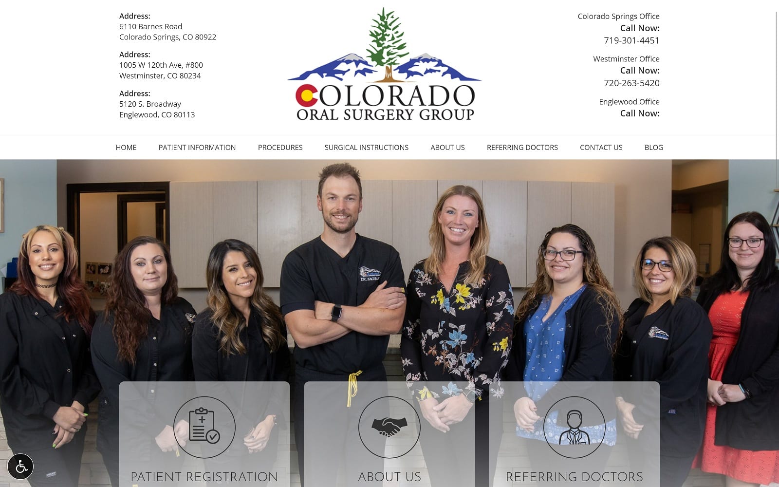 The Screenshot of Colorado Oral Surgery Group coloradooralsurgerygroup.com Website