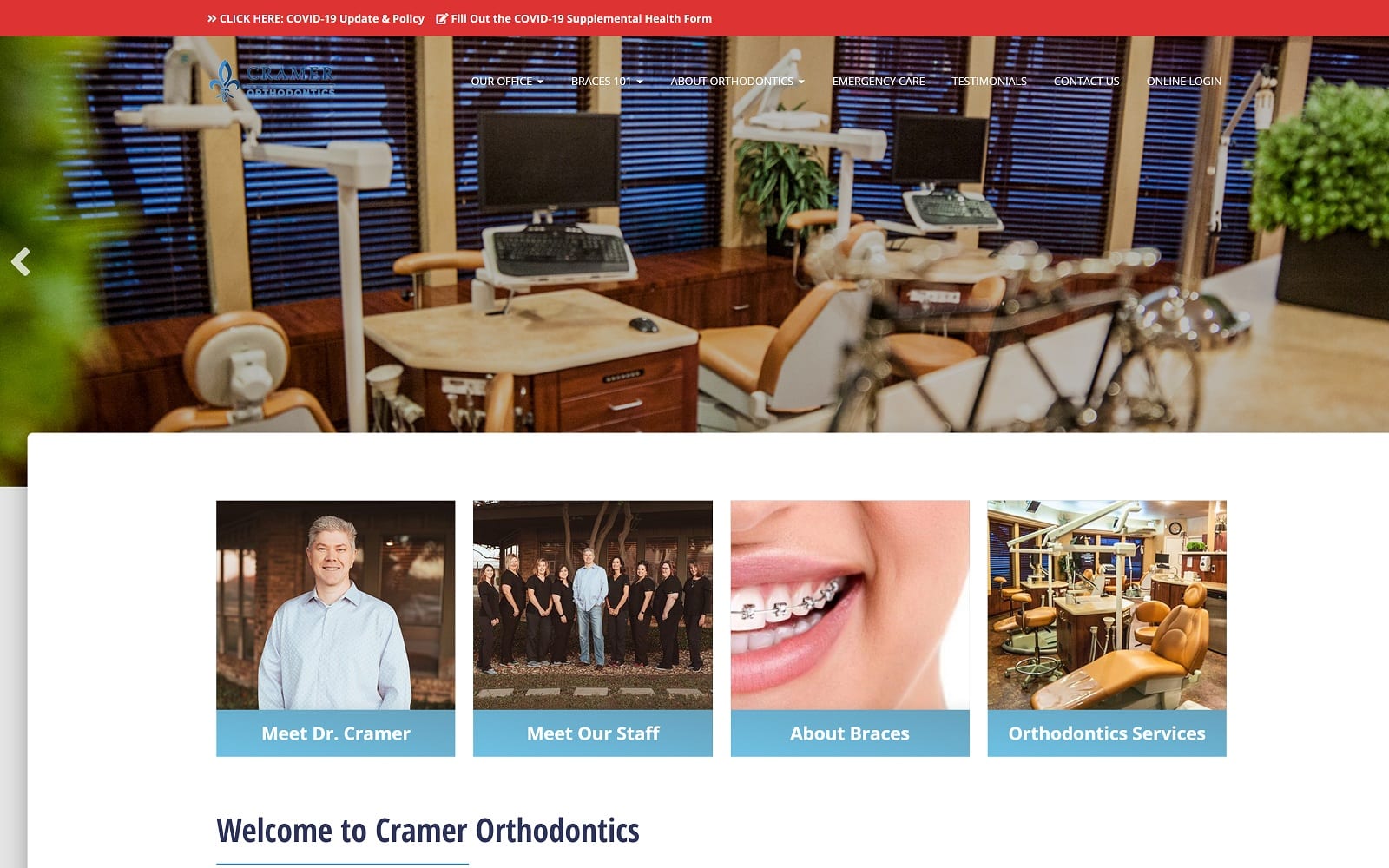 The Screenshot of Cramer Orthodontics cporthodontics.com Dr. Chris Cramer Website