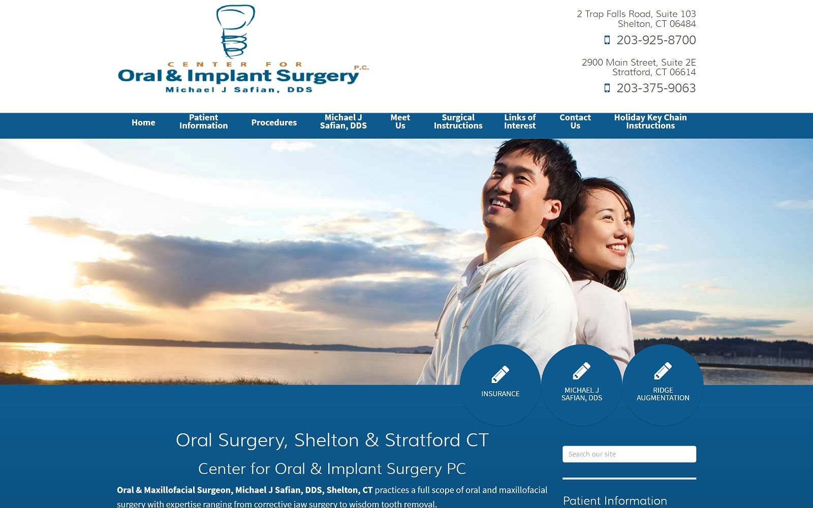 The Screenshot of Michael J Safian, DDS ctimplants.com Website