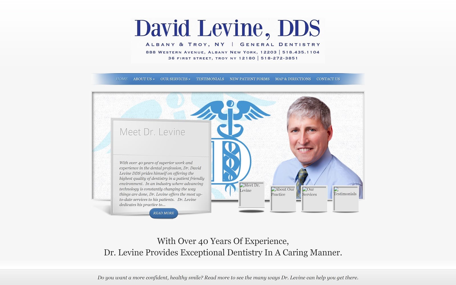 The Screenshot of Levine David DDS davidlevinedentist.com Website