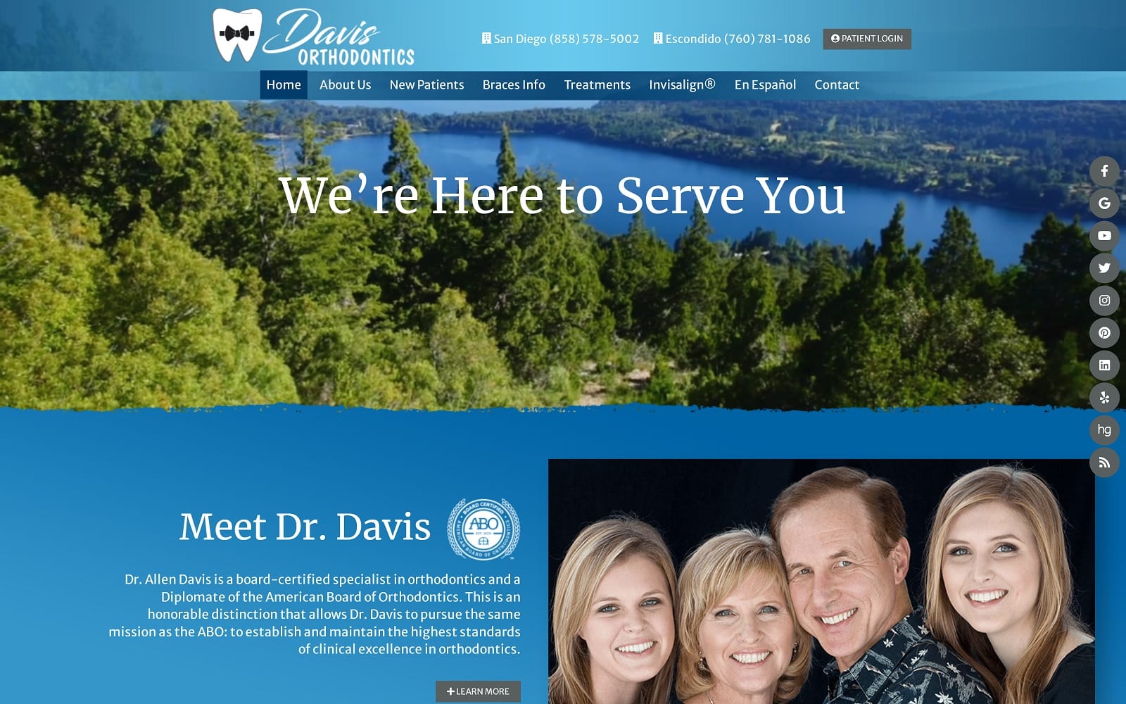 The Screenshot of Davis Orthodontics davisortho.com Dr. Allen Davis Website