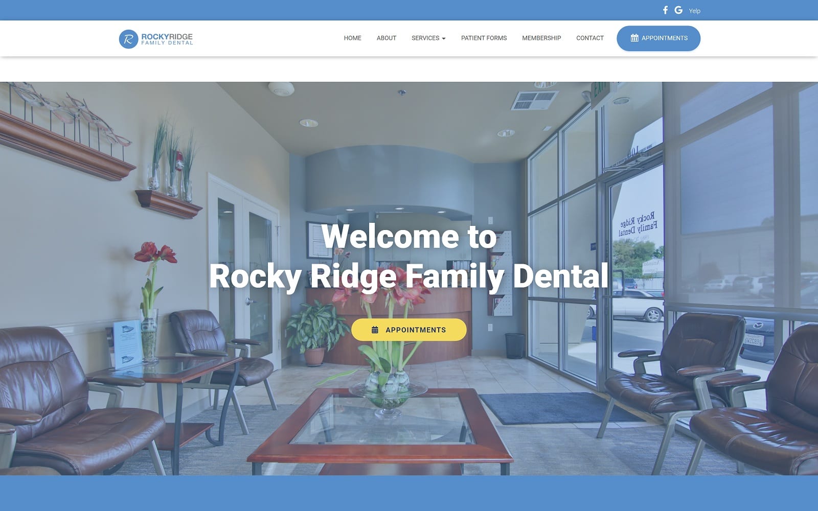 The Screenshot of Rocky Ridge Family Dental dentalrockyridge.com Website
