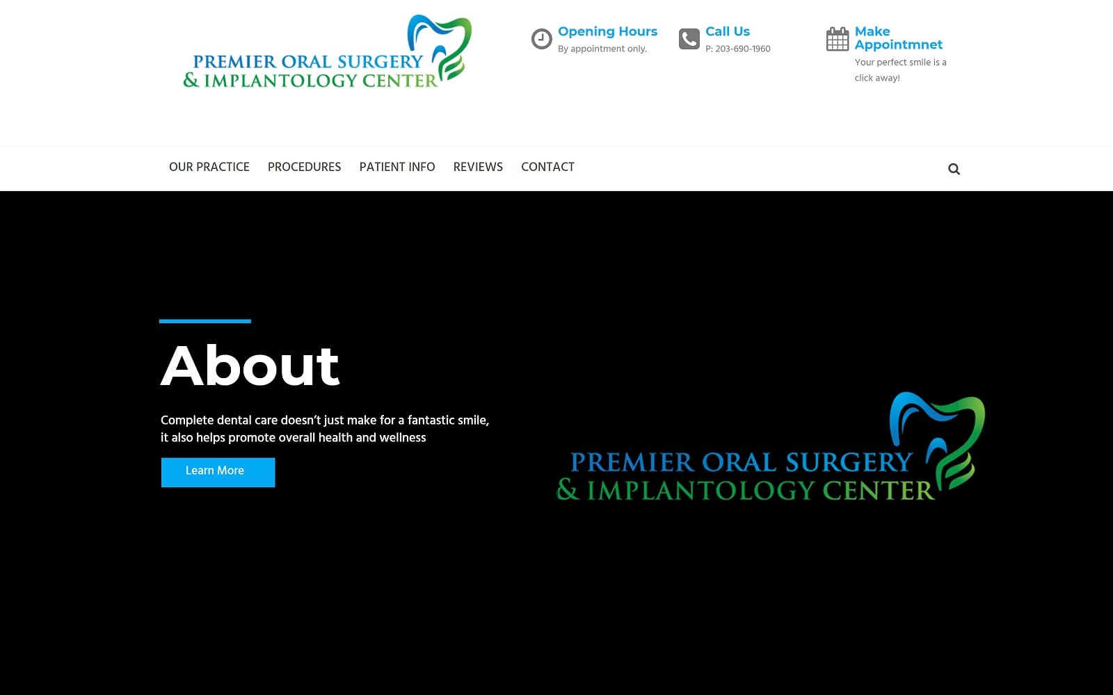 The Screenshot of Premier Oral Surgery & Implantology Center dentalsurgeryandimplants.com Website