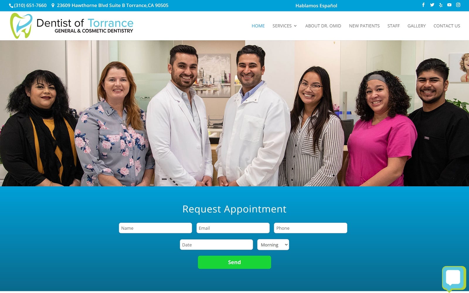 The Screenshot of Dentist of Torrance dentistoftorrance.com Dr. Barkhordar Website