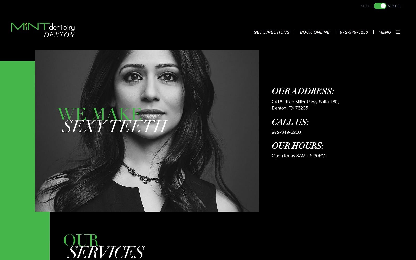 The Screenshot of MINT dentistry - Denton denton.mintdentistry.com Website