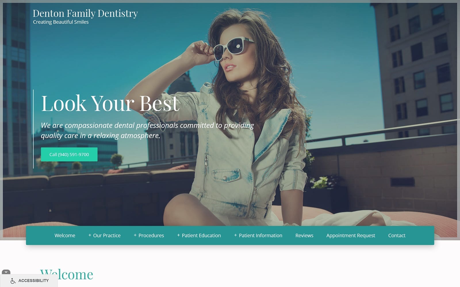 The Screenshot of Denton Family Dentistry dentonfamilydentistry.com Dr. Christopher Edmondson Website
