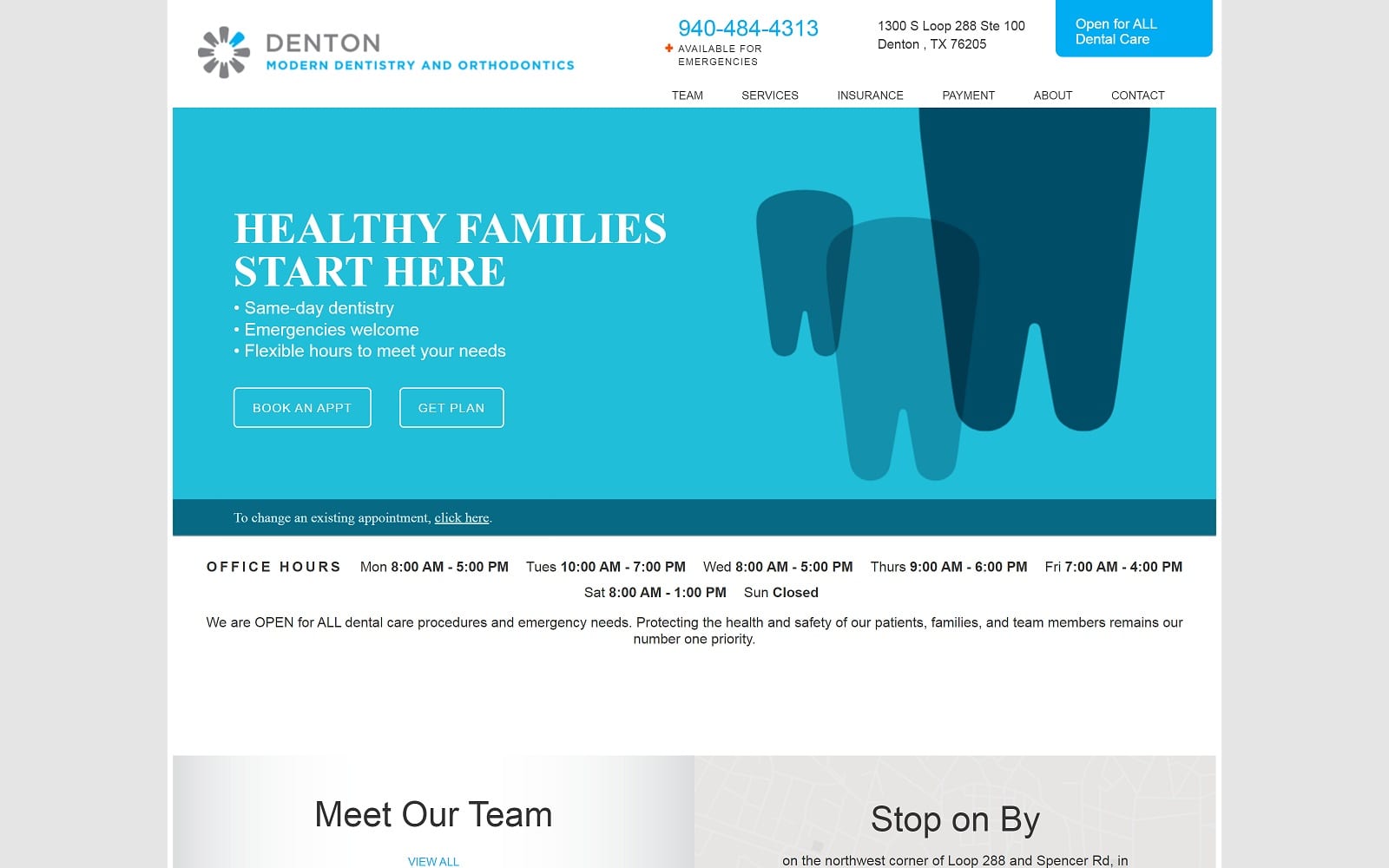 The Screenshot of Denton Modern Dentistry and Orthodontics dentonmoderndentistry.com Website