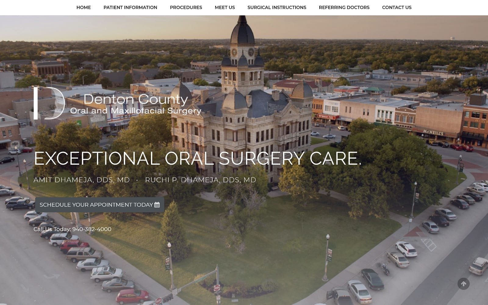 The Screenshot of Denton County Oral and Maxillofacial Surgery dentonoralsurgery.com Website